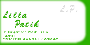 lilla patik business card